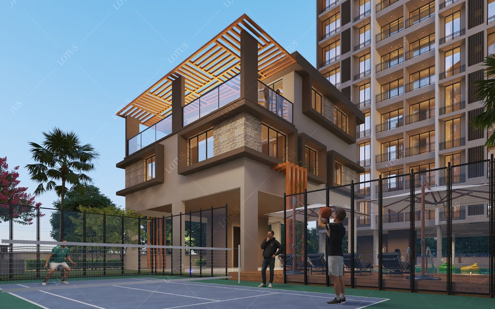 Padel and basketball court