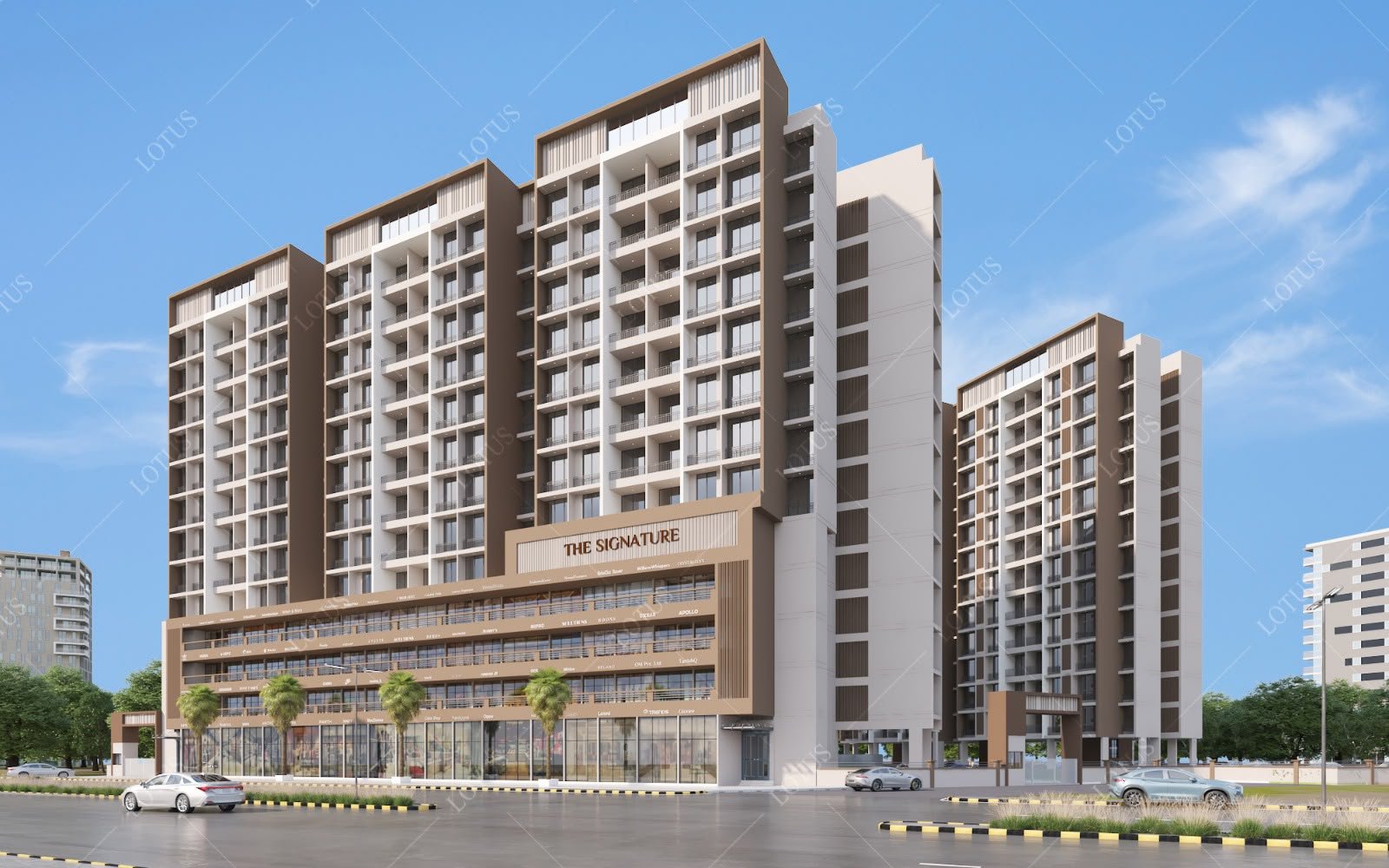 The Signature front facade by day